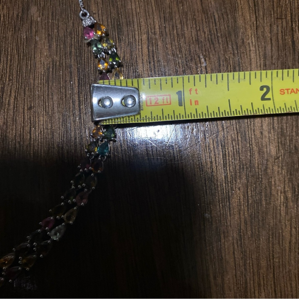 AAA Multi-Tourmaline,Necklace Platinum Over Sterling Silver, 18 Inches 19.20 CWT - Picture 15 of 16